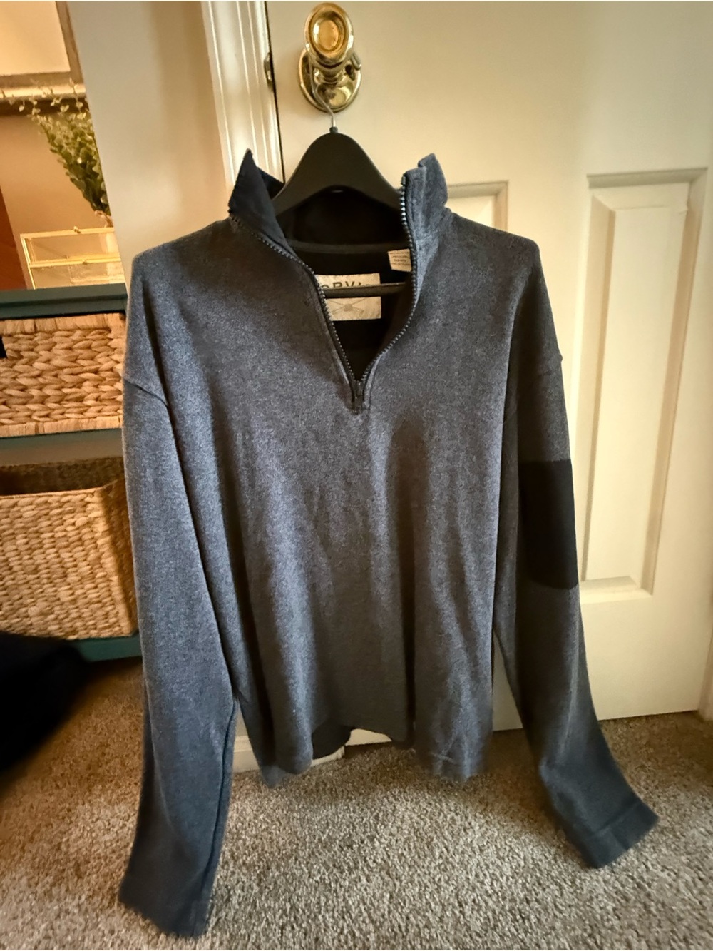 Orvis Charcoal Gray Half-Zip Sweater